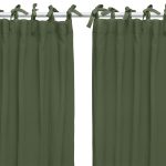 Set Draperii din muselină organică, Little Amy, Verde, 125 x 240 cm, 2 bucăți