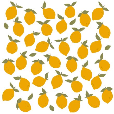 Set autocolante de perete Lemon, Little Amy, 42 piese