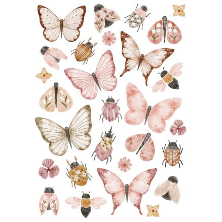 Set autocolante de perete „Butterfly”, Little Amy, pink