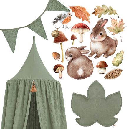 Set decorațiuni „Pădurea Fermecată”, Little Amy, Verde