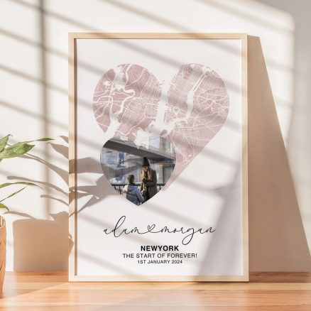 Tablou personalizat cu poza și harta voastră