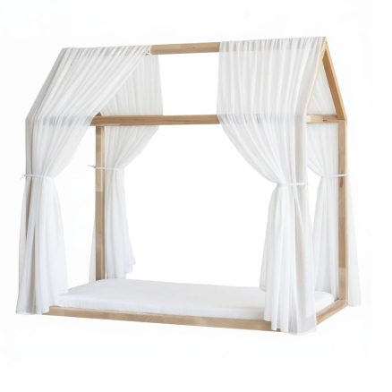Set 2 Baldachine Tulle pentru pat tip căsuță, Little Amy, Alb