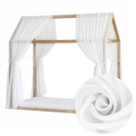 Set 2 Baldachine Voal transparent Premium pentru pat tip căsuță, Little Amy, Alb