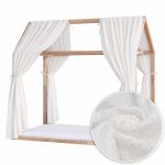 Set 2 Baldachine Muselină cu buline aurii pentru pat tip căsuță, Little Amy, Alb
