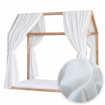 Set 2 Baldachine Voal dublu pentru pat tip căsuță, Little Amy, Alb