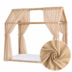 Set 2 Baldachine Voal fin pentru pat tip căsuță, Little Amy, Bej