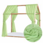 Set 2 Baldachine Voal transparent premium pentru pat tip căsuță, Little Amy, Verde Lime